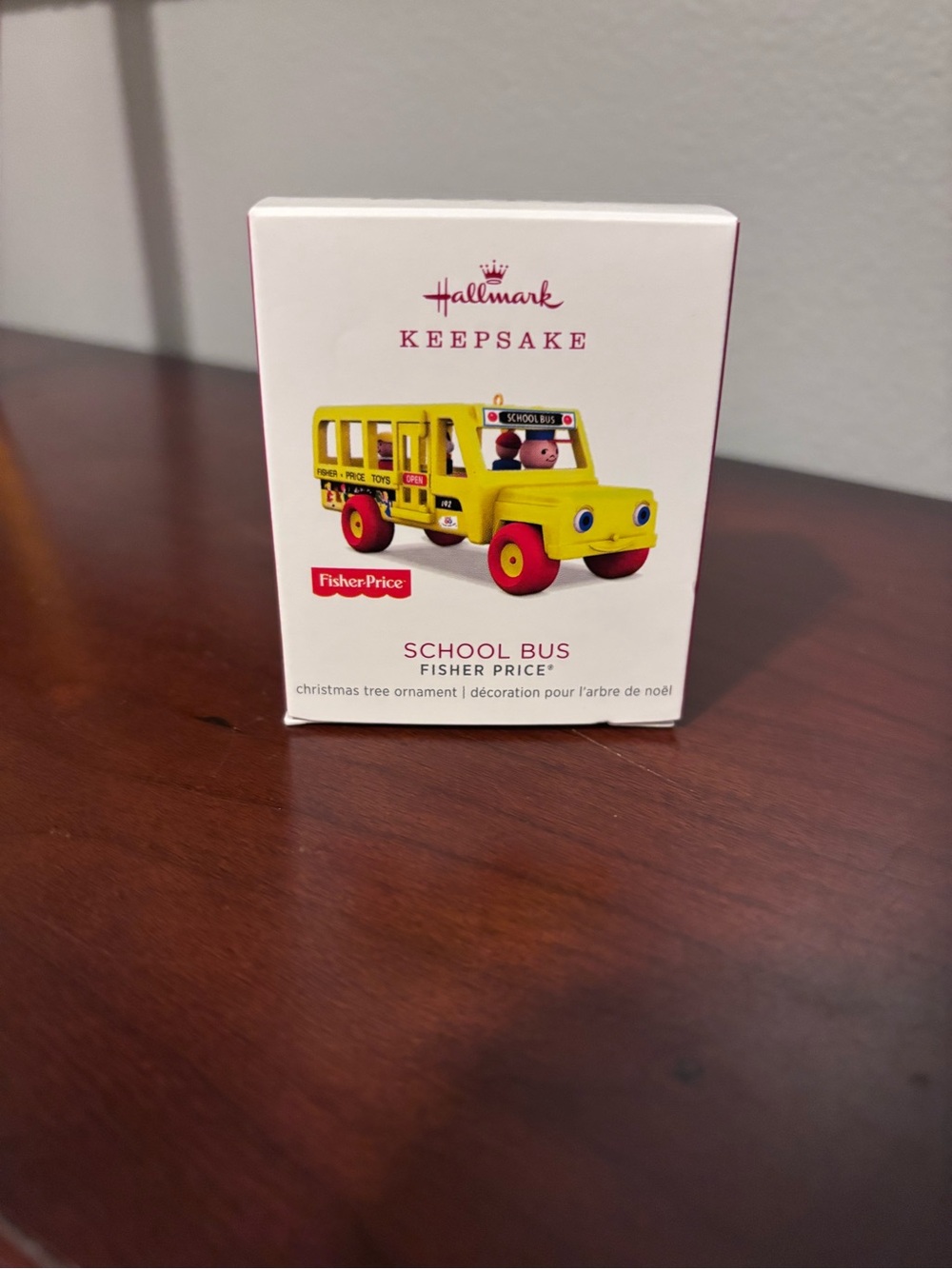 NIB Hallmark Fisher-Price Little People Yellow School Bus Tree Ornament